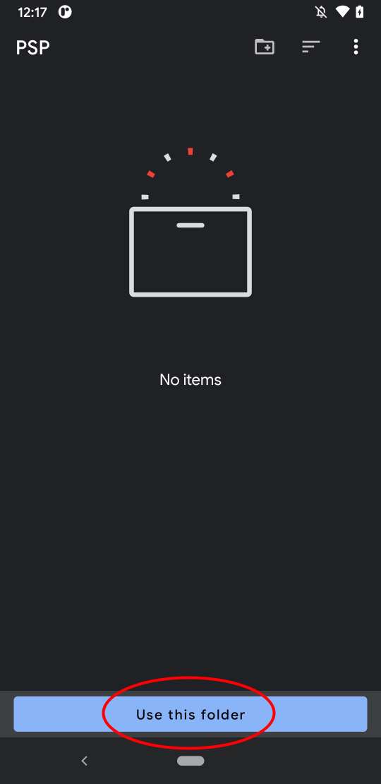 Tap on Use this folder.